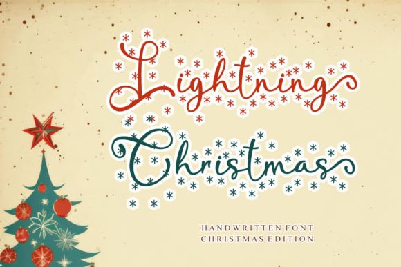 Lightning Christmas Font for Festive Crafts