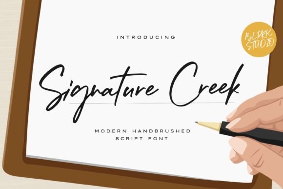Signature Creek Font: Organic Script for Handmade Products